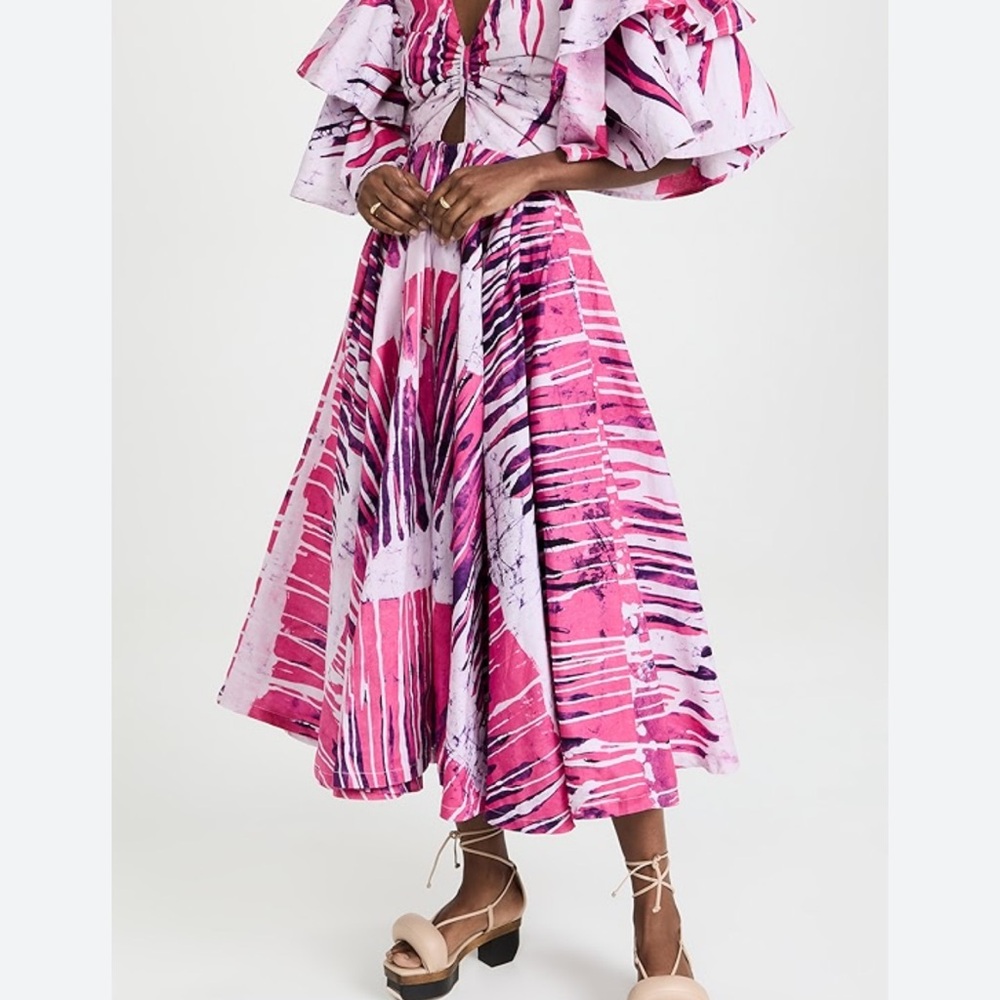 Sika Pink and White Patterned Dress